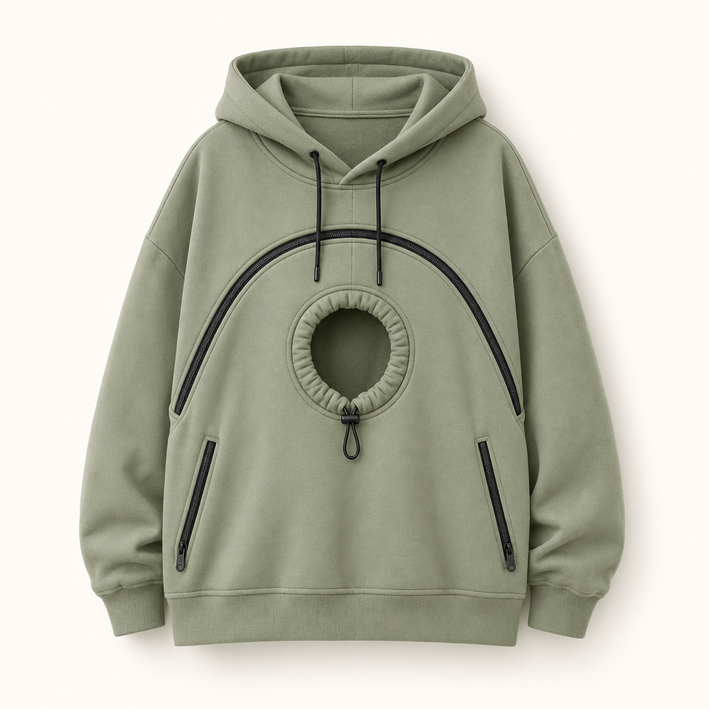 Aglowpet Cat Pouch Hoodie — Cozy Zip-Up for Pet Parents