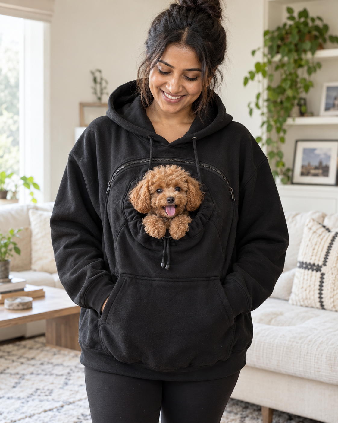 Aglowpet Cat Pouch Hoodie — Cozy Zip-Up for Pet Parents